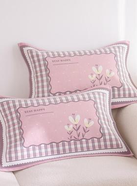 高密纯棉纱布枕巾一对装四季新款卡通防滑透气成人家用全棉枕头巾