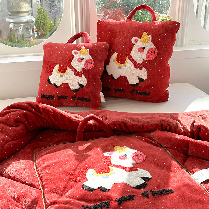 手提款两用抱枕被靠垫枕头被午休空调被牛奶绒马年汽车沙发办公室,居家布艺,抱枕被,淘宝优惠券,粉丝福利购,淘宝优惠卷