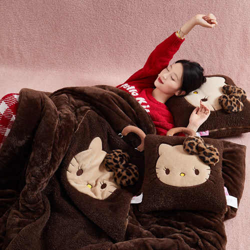 三丽鸥抱枕被加厚秋冬手提