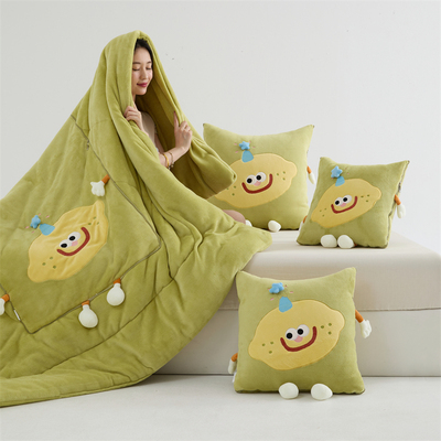 两用抱枕被靠垫枕头被午休空调被牛奶绒加厚可爱汽车沙发办公室枕