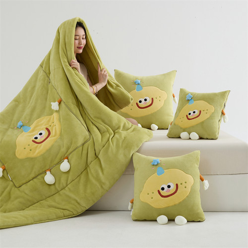 两用抱枕被靠垫枕头被午休空调被牛奶绒加厚可爱汽车沙发办公室枕