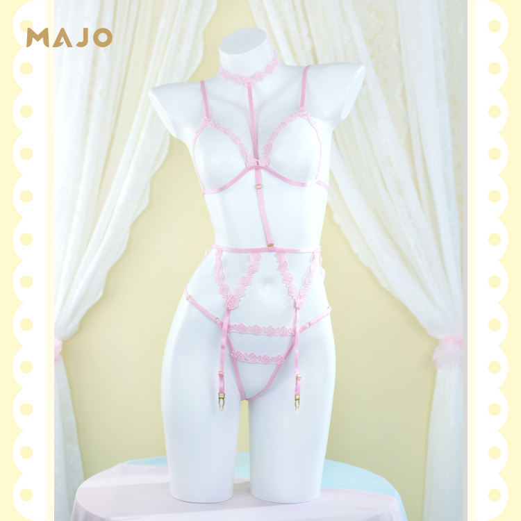 MAJO性感诱惑透视吊带袜内衣