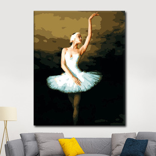 数字油画diy手绘油彩画填色人物画画无框6231天鹅的诱惑40*50