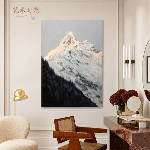 日照金山挂画立体无框肌理装饰画