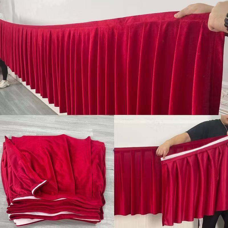 婚庆金丝绒舞台裙T台围裙酒店活动会议围布桌幔舞台车围布戏台裙