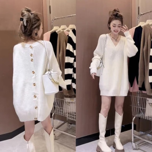 宽松显瘦毛衣 设计感胖mm大码 韩系软糯温柔风绝美别致针织衫 女秋装