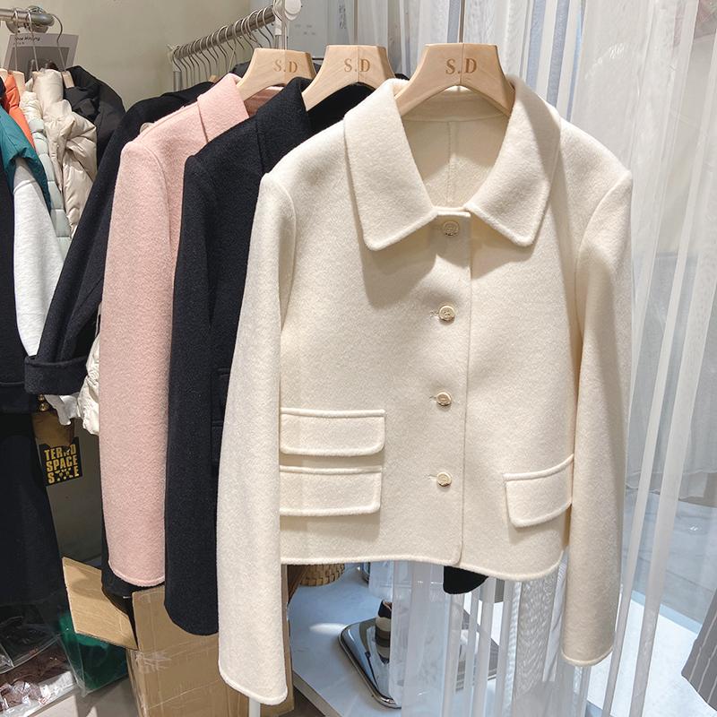 小香风双面羊绒大衣短款