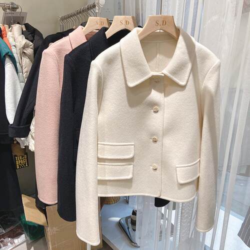 小香风双面羊绒大衣短款