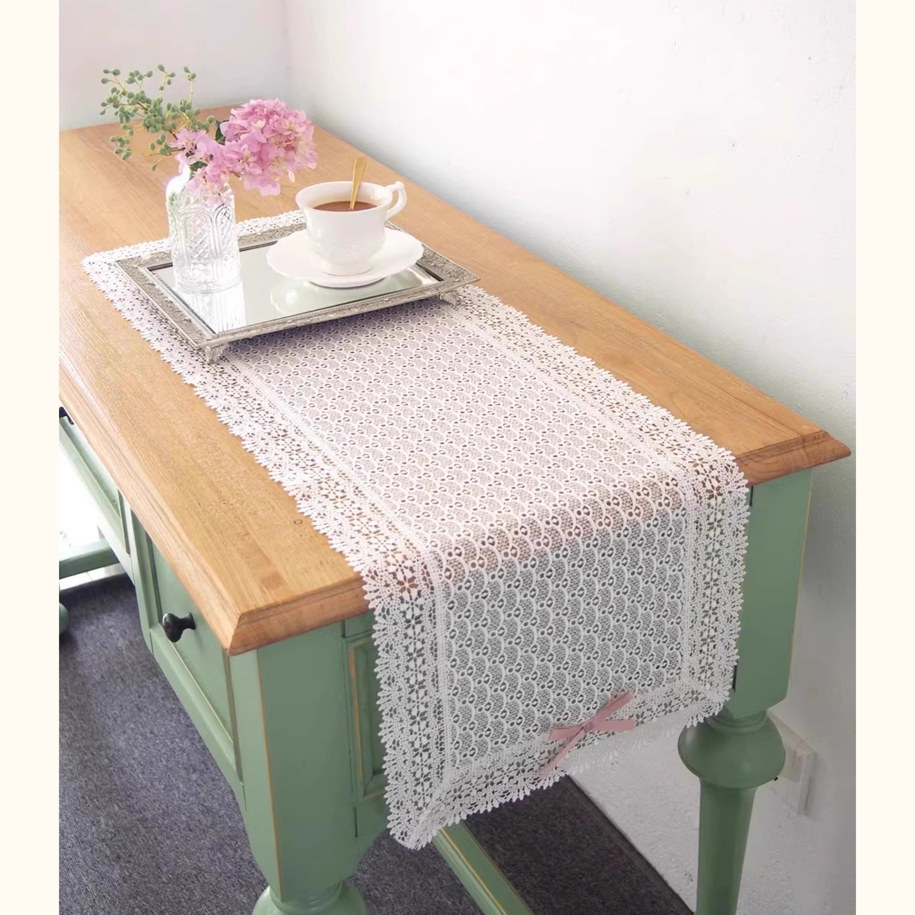 33x95cm精致白色蕾丝桌旗烤箱微波炉盖布梳妆台斗防尘盖巾桌布垫,居家布艺,微波炉罩,淘宝优惠券,粉丝福利购,淘宝优惠卷