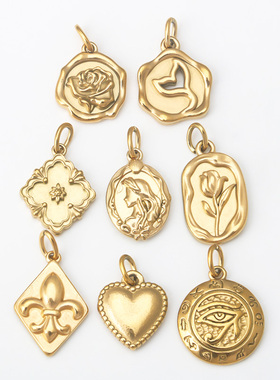 男女不锈钢18K金色DIY饰品配件