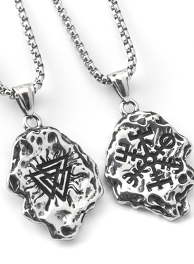 不锈钢钛钢男女三角形雪花项链