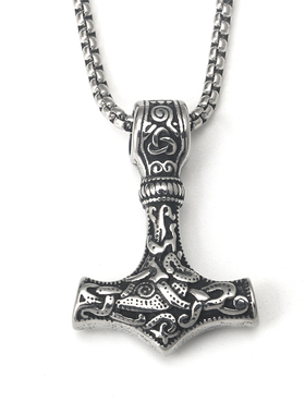 不锈钢钛钢男女雷神之锤项链