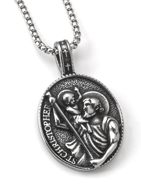 不锈钢钛钢男女古希腊人像项链