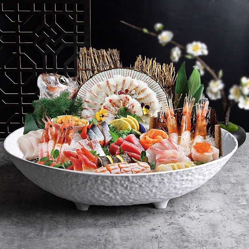 密胺创意刺身拼盘商用海鲜三文鱼