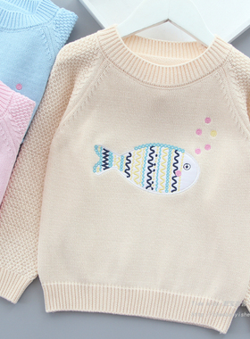 女童毛衣套头2026春秋装新款儿童宝宝洋气打底衫女孩纯棉针织上衣