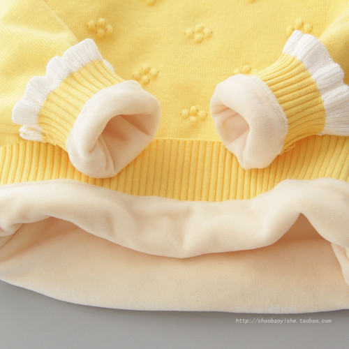 加绒加厚毛衣纯棉韩版秋冬女童装