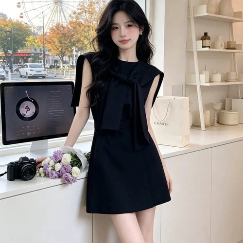 韩系穿搭裙子套装女夏季气质设计感披肩叠穿无袖背心半身裙三件套