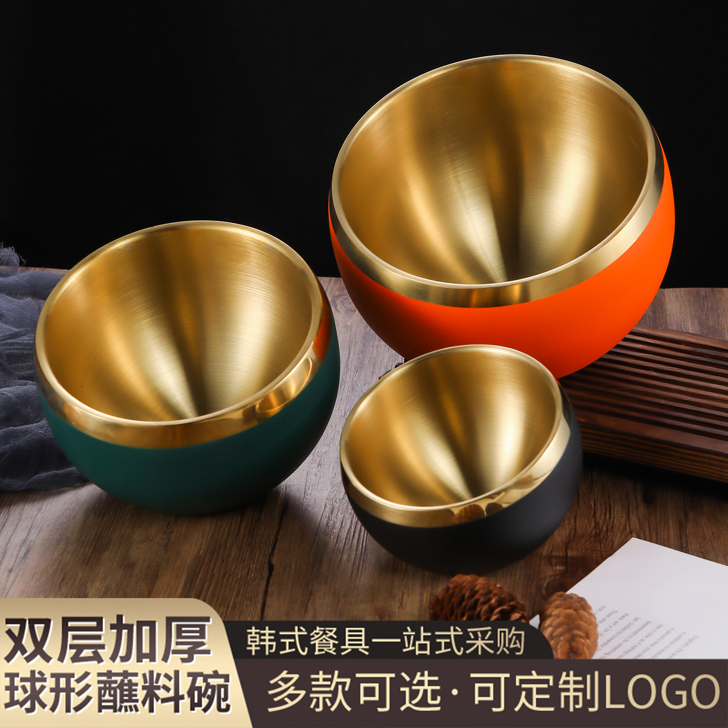 酒吧ktv不锈钢大号高档防风烟灰缸防飞灰防摔斜口果皮碗商用定制