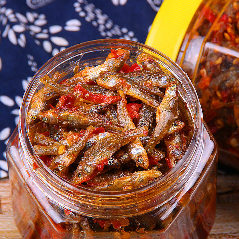 香辣毛毛鱼火培鱼柴火鱼湖南特产农自家制辣味鱼仔即食下饭菜