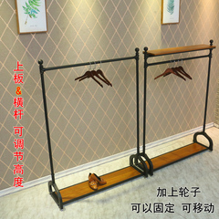 服装店展示架落地可移动双层童装挂衣架女装货架婚纱店陈列架升降