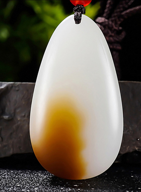 新疆大师郭磊作品和田玉且末料糖羊脂白玉平安无事牌挂件28.82克