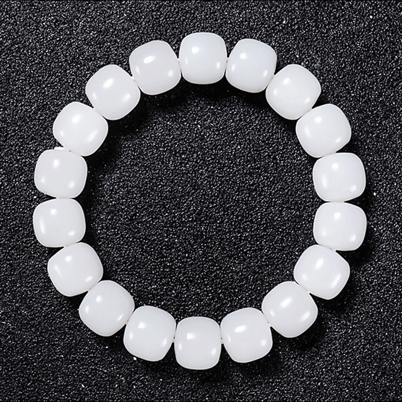 新疆大师张亚龙作品和田玉羊脂白玉老型珠手链A 卡12