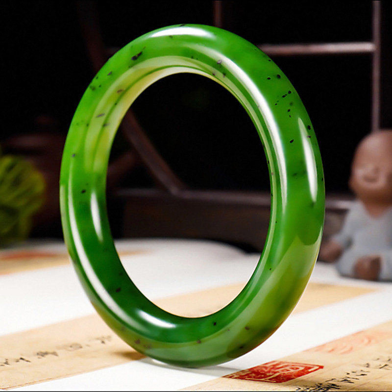 新疆张亚龙作品和田玉俄料7号矿红皮碧玉手镯69.78克 内径57mm