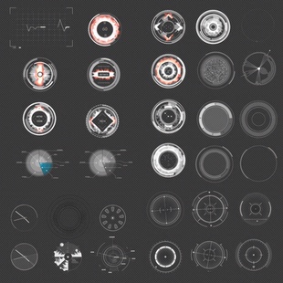 hud图形元素搜索瞄准框动态线条视频素材【带通道】