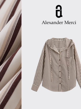 【冬日大咖】超实穿秋冬天搭配的神 条纹刺绣连帽衬衫D25T91719