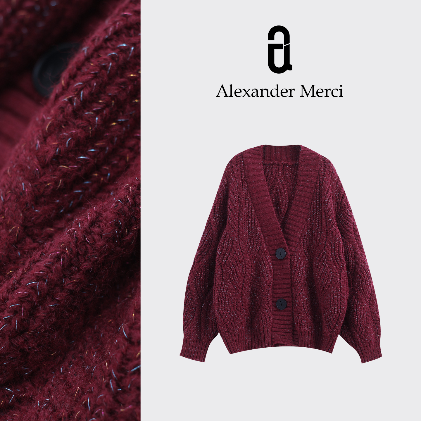 【本命开衫】特定纱线 羊毛兔毛混纺毛衣外套 D25T110802