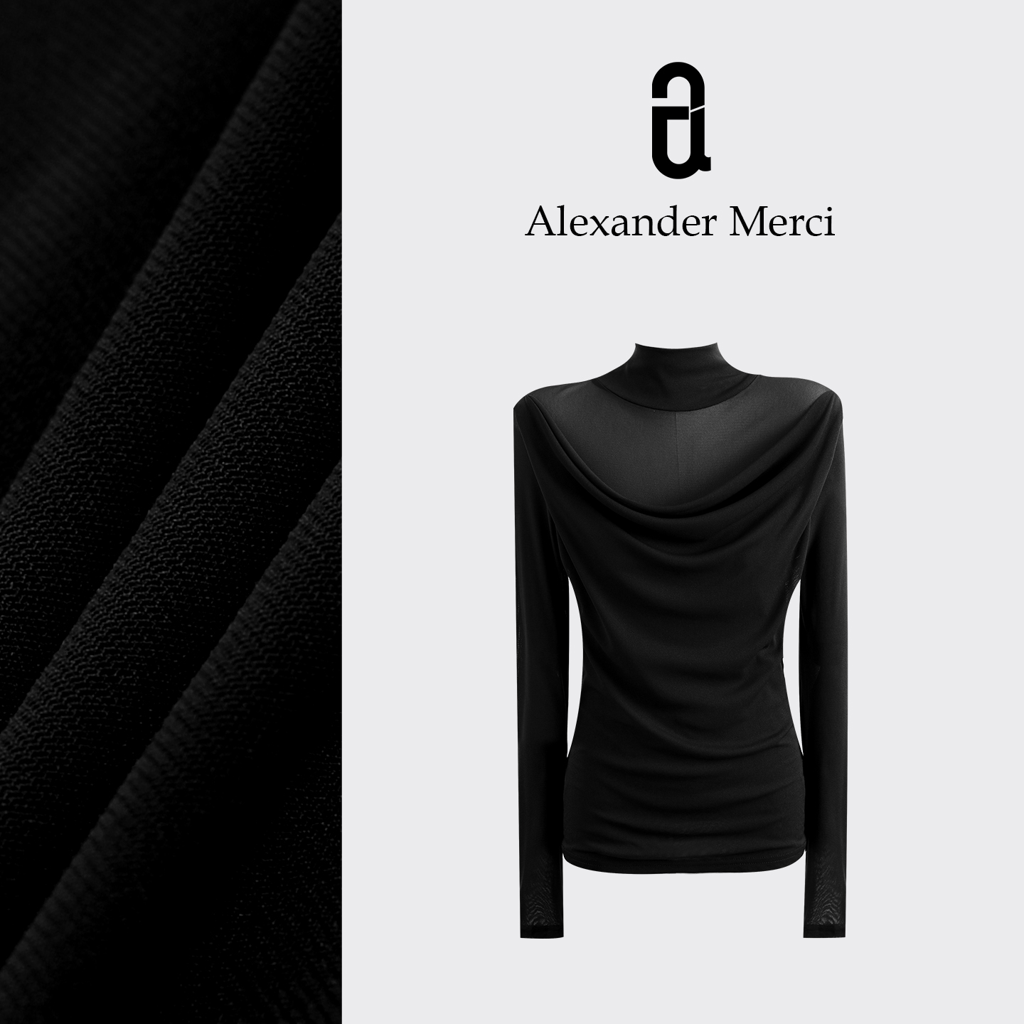 【柔领奢褶】高质感半高领假两件打底衫 D25T112105