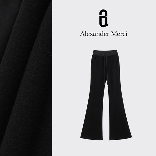 【超模喇叭裤】时尚百搭显瘦高腰字母微喇裤休闲裤长裤D25T112629