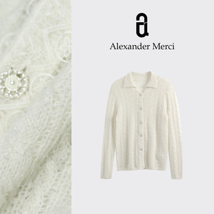 【佩里月光】设计款羊毛软乎乎毛衣开衫外套 D25T51863