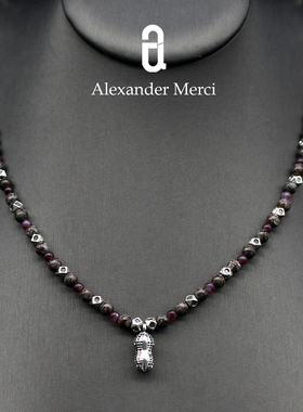 【好事花生】法国专柜订单纯天然紫龙晶花斑石项链AD25S120914