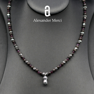 法国专柜订单纯天然紫龙晶花斑石项链AD25S120914 好事花生