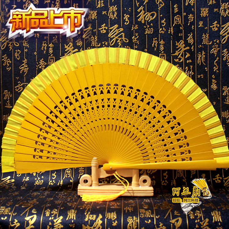 双面木扇西班牙团体走秀复古折扇