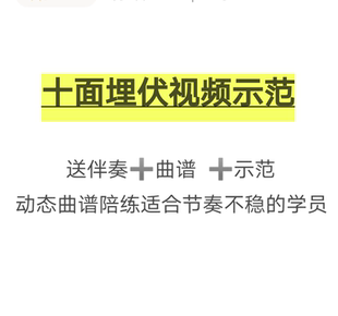 十面埋伏古筝D调动态曲谱视频示范适合节奏不稳的学员跟着练习