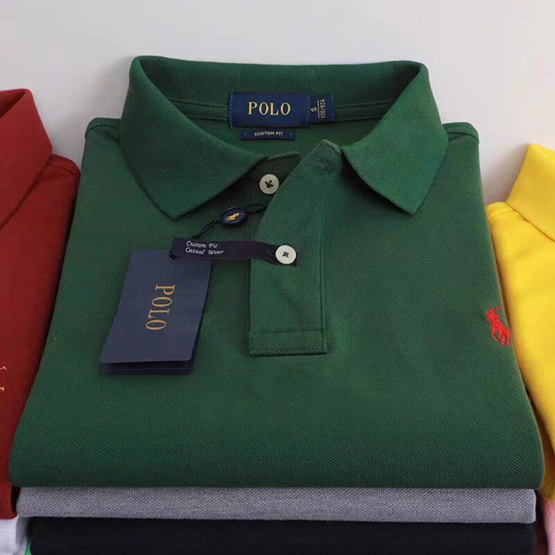 thumbnail for Summer men's Paul shirt short sleeve plus size casual half sleeve solid color shirt lapel T-shirt cotton sports polo shirt