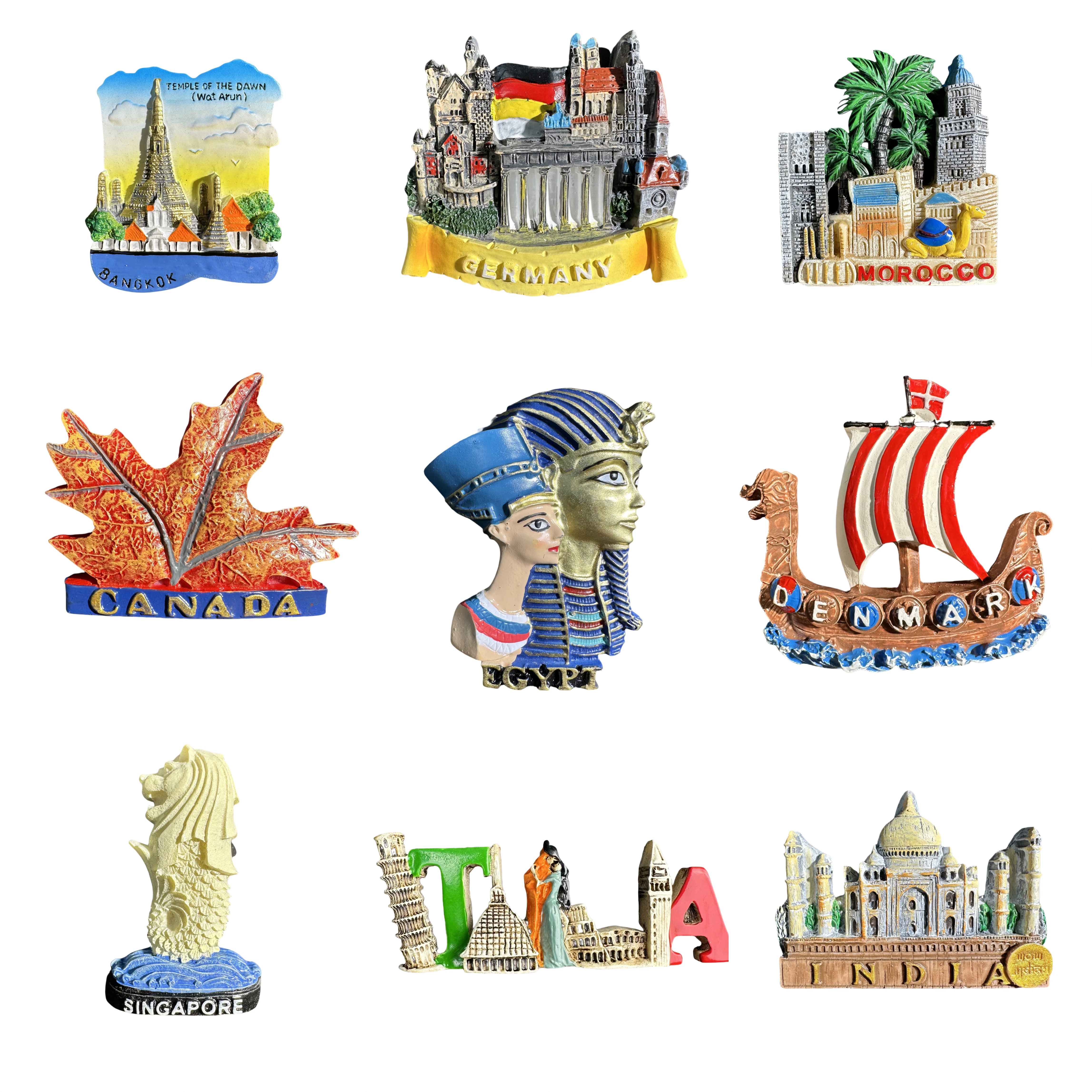 树脂新加坡冰箱贴旅游纪念品