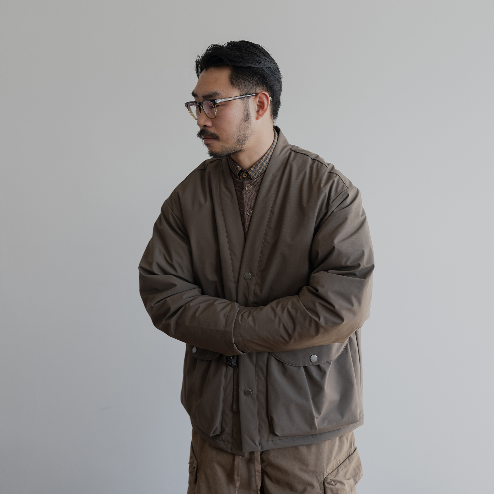 雾撞山野日系立领羽绒服男新款宽松90白鸭绒新中式道袍保暖外套潮