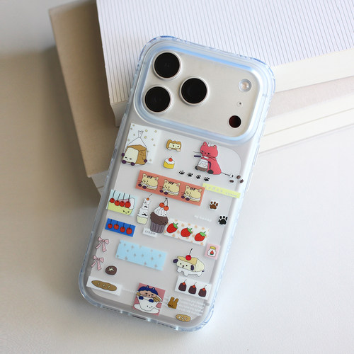 omatl原创古早拼贴猫咪咖啡屋 imd手机壳 适用于苹果iphone