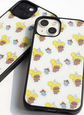 omatl原创奶油小老鼠插画 黑边pc磨砂磁吸手机壳 适用于苹果iphone