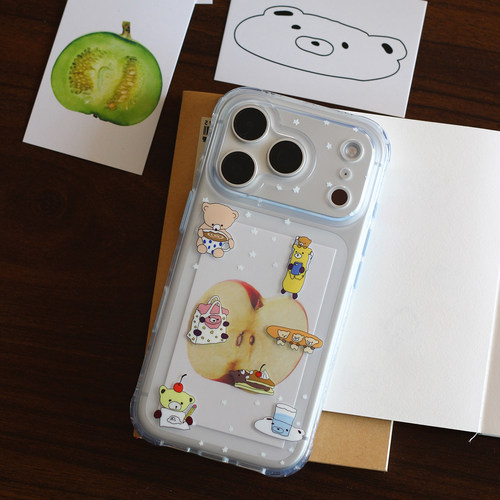 omatl原创小熊的日常 imd磨砂半透明手机壳 适用于苹果iphone