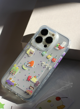 omatl原创森林派对系列 imd磨砂半透明手机壳 适用于苹果iphone