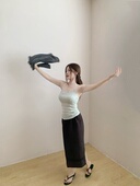 2色 挂脖小吊带 性感修身 鱼没放 露背打底 纯欲内搭