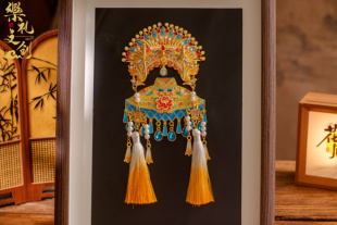 原创设计2025戏曲凤冠云肩典藏系列金色款冰箱贴旅游纪念品伴手礼