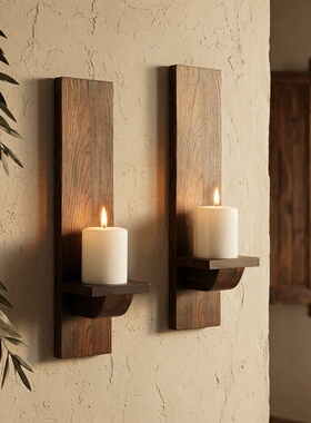 复古木质壁挂式收纳架香薰摆放