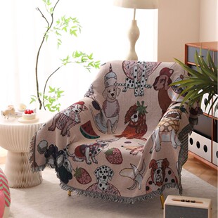 美式复古单人沙发盖巾罩毯子露营毯躺椅盖毯墙背景艺术装饰挂毯