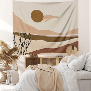 莫兰迪复古背景布卧室宿舍床头墙面装饰挂毯北欧ins布置挂布壁布