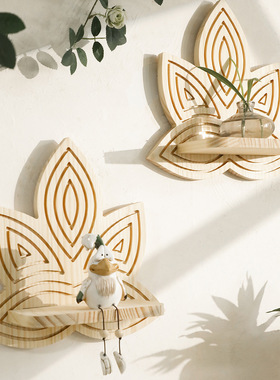 创意木质莲花形状香薰摆放架隔板